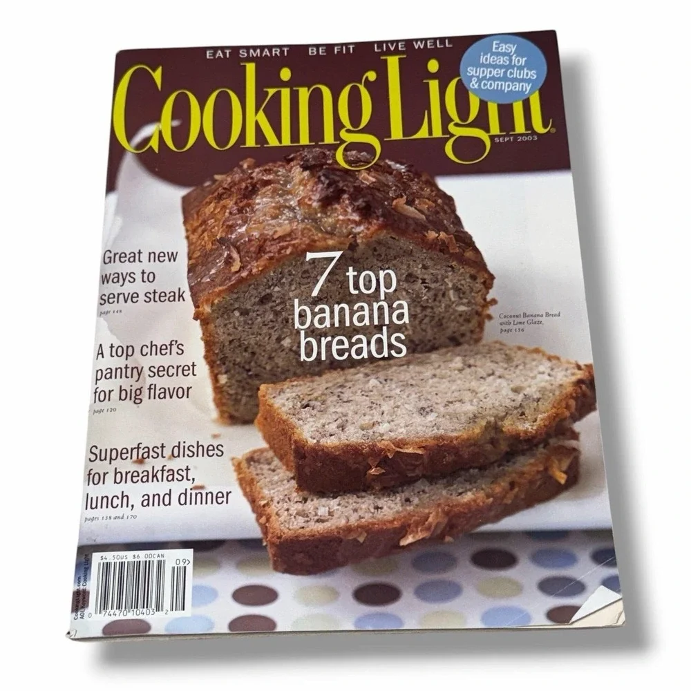Cooking Light Magazine 7 Top Banana Breads September 2003 Issue